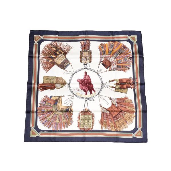 HERMES（エルメス） カレ90 シルクスカーフ 砂漠の革飾り CUIRS DU