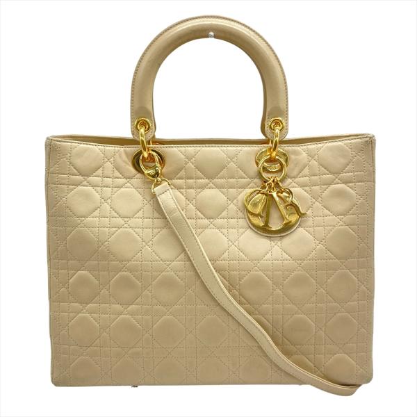 【美品】　ディオール　ラムスキン　2WAY カナージュ　ショルダーバッグ　383 カナージュライン ディオール Dior レディディオール カナージュ