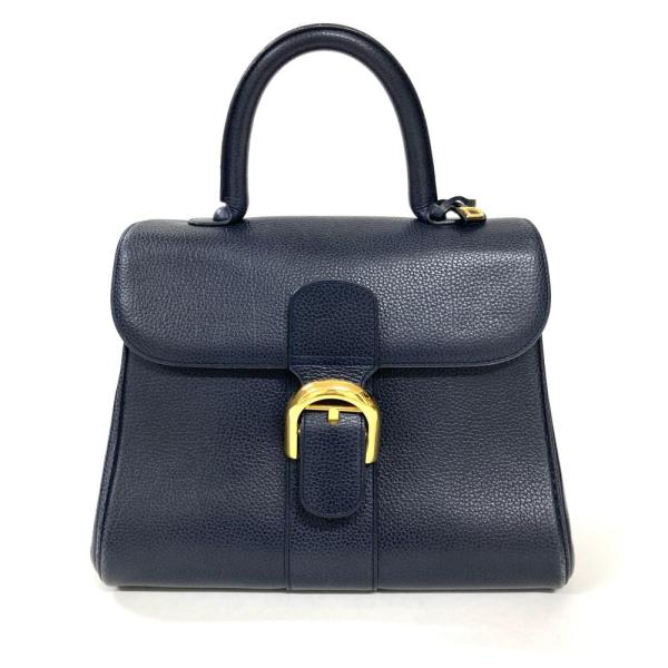 DELVAUX デルヴォー ブリヨン PM ダークネイビー デルヴォー DELVAUX ブリヨンMM ハンドバッグ ネイビー ゴールド金具