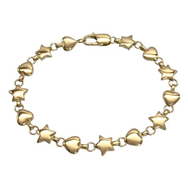 Tiffany & Co. スターモチーフ ブレスレット TIFFANY&Co.（ティファニー） スター ハート ブレスレット K18YG 17.4g