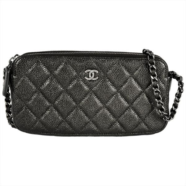 CHANEL ブラック チェーンウォレット CHANEL（シャネル） マトラッセ ミニ チェーンウォレット ショルダー
