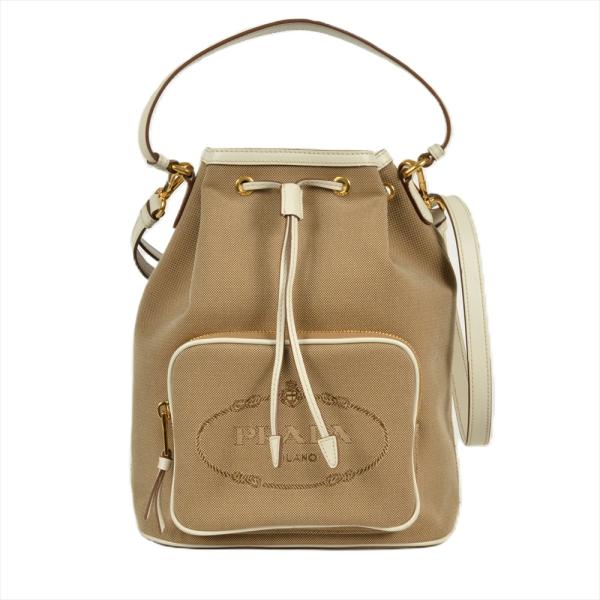 美品【PRADA】ショルダーバッグ　ロゴジャガード　ロゴ金具　巾着　ナイロン goldplazajp_itgooate8wu8
