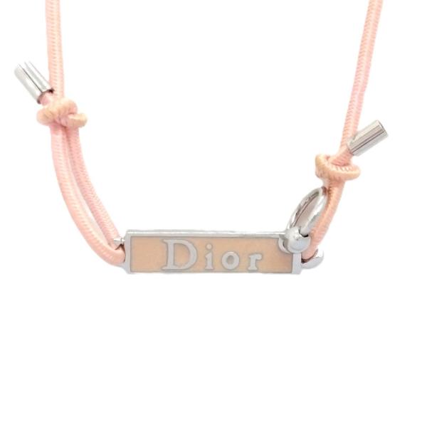 クリスチャンディオール Christian Dior チョーカー ゴム ピンク ロゴ