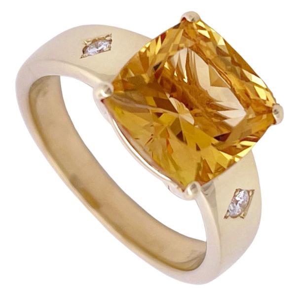 タサキ TASAKI リング 指輪 シトリン 2.86ct 約11号 K18YG 6.4g
