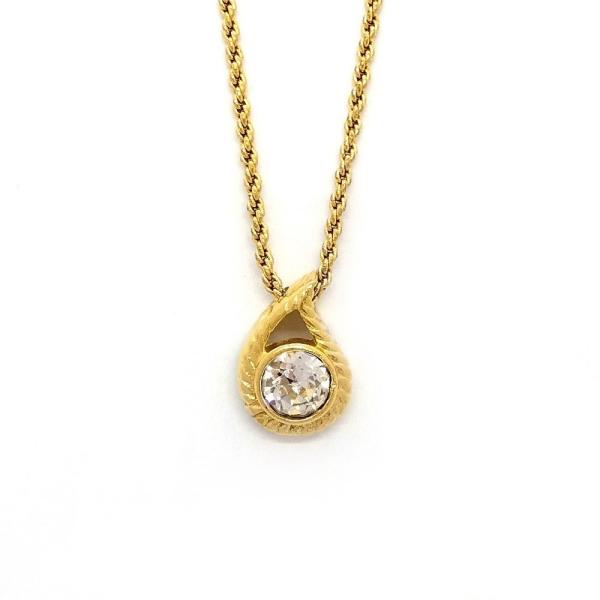 ✨極美品✨DIOR　ディオール　ネックレス　リボン　ティアドロップ　ゴールド クリスチャンディオール Christian Dior ドロップモチーフ ネックレス