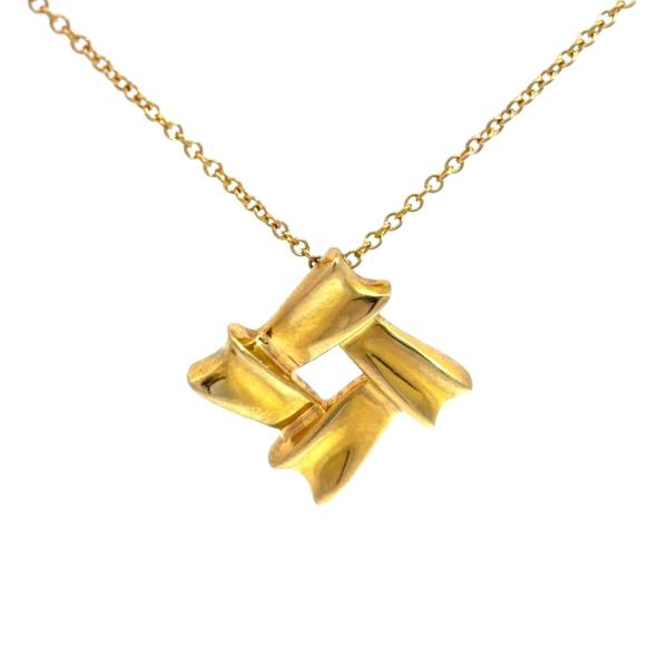 TIFFANY&Co.（ティファニー） ボウリボン スクエア ネックレス K18YG