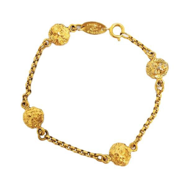 希少 CHANEL ブレスレット ライオンヘッド ゴールド 刻印あり 1983年