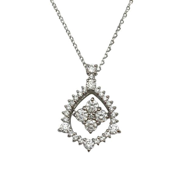 ダンシングストーン ネックレス ダイヤモンド 1.00ct K18WG 5.5g
