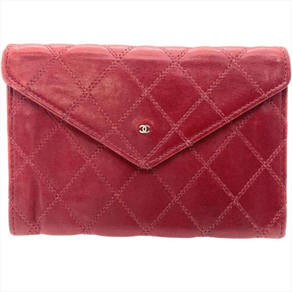CHANEL(シャネル) 2つ折り財布 ビコローレ 黒 ゴールド金具 ラムスキン CHANEL（シャネル） ビコローレ Wホック 二つ折り財布 レディース
