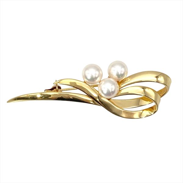 MIKIMOTO（ミキモト） MIKIMOTO 3P パール 6.0mm ブローチ K18YG 7.5g