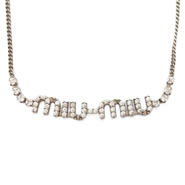 miu ミュウミュウ MIUMIU クリスタル付 ネックレス メタル miu ミュウミュウ MIUMIU クリスタル付 ネックレス メタル