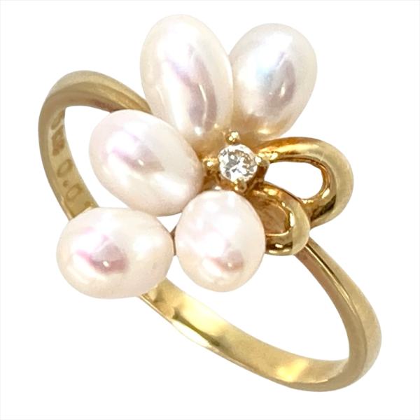 タサキ TASAKI 淡水パール リング 指輪 ダイヤモンド 0.01ct 約13号
