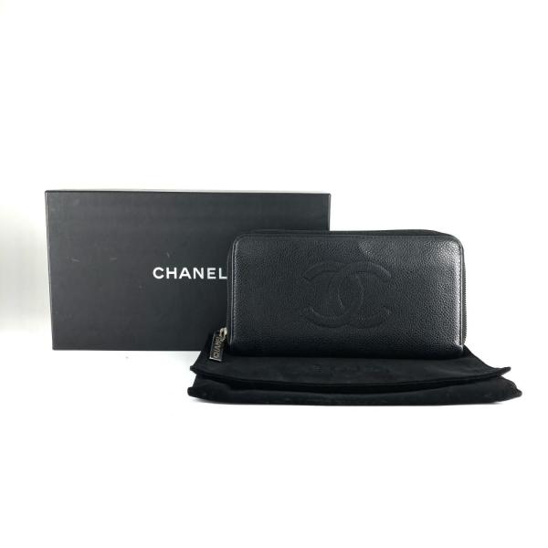CHANEL シャネル ココマーク ラウンドファスナー レザー A50071