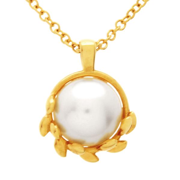 TIFFANY&Co.（ティファニー） オリーブリーフ ネックレス パール K18YG