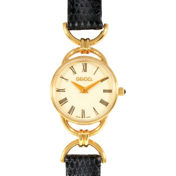 GUCCI グッチ 6000.2.L 腕時計 クォーツ アイボリー文字盤  