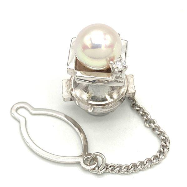 タサキ TASAKI タイタック タイピン 8cm K14WG 5g パール ダイヤモンド