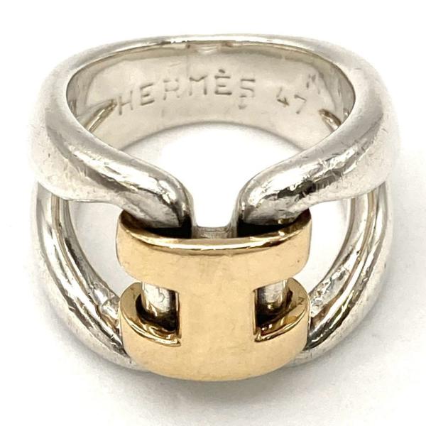 HERMES ヒストリーリング シルバー ゴールド 47 HERMES