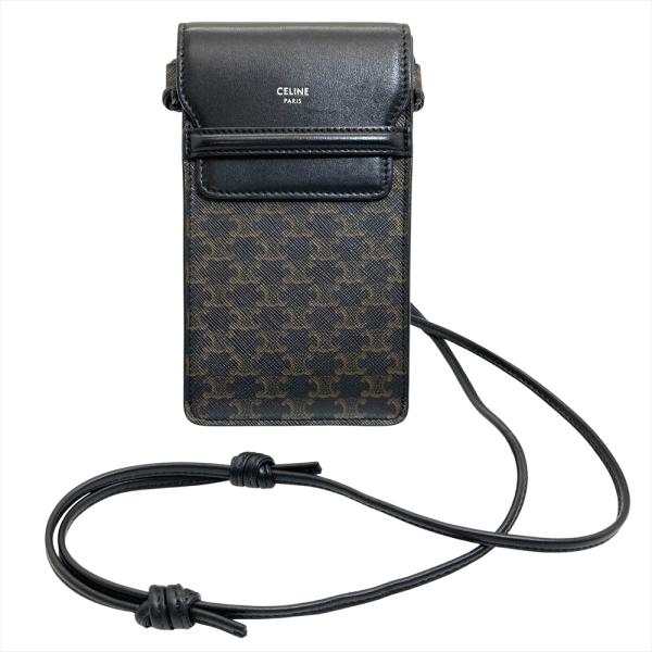 CELINE（セリーヌ） トリオンフ キャンバス＆ラムスキン フラップ付き