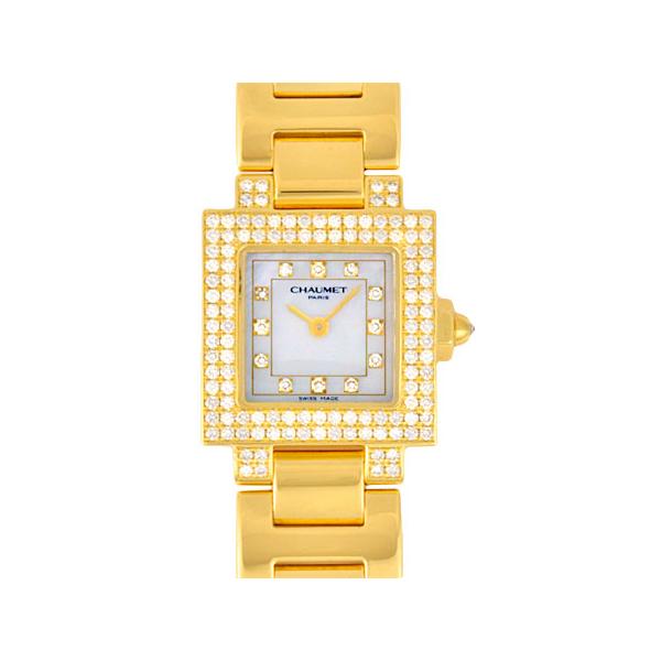 美品 ベルト２本付属 CHAUMET スタイルカレ 12Pダイヤ CHAUMET（ショーメ） スタイルカレ ダイヤベゼル 12P ダイヤ