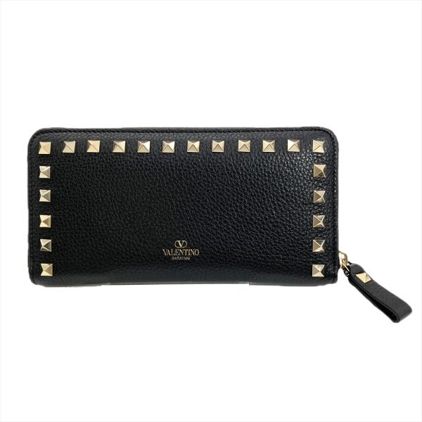 あ*ん様 ★新品★ヴァレンティノ 長財布 ロックスタッズ ブラック　VALENT VALENTINO（ヴァレンティノ） ロックスタッズ 長財布 グレインカーフ