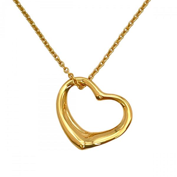 ティファニー Tiffany&amp;Co. オープンハート ネックレス イエローゴールド レディース