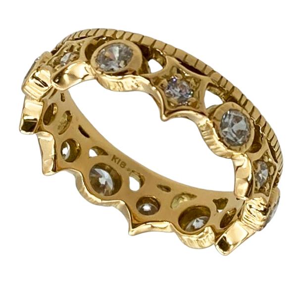 スタージュエリー K18 PG フルエタニティ ダイヤモンド リング 7号