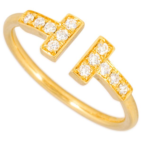 【クリーニング済】ティファニー Tワイヤー イエローゴールド ダイヤモンド ティファニー T ダイヤモンド ワイヤー リング イエローゴールド