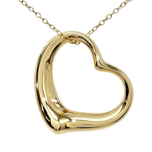 ティファニー Tiffany&amp;Co. オープンハート ラージ ロング ネックレス K18YG 14.1g イエローゴールド エルサペレッティ レディース