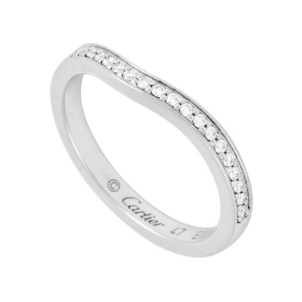 美品 pt950 カルティエ リング 47 ダイヤモンド バレリーナ カーブ Cartier カルティエ バレリーナ カーブ ウェディング リング