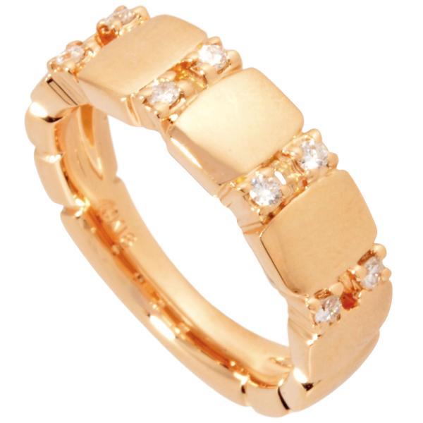 ヨンドシー 4℃ リング 指輪 ダイヤモンド 約9号 K18PG 6.7g ピンク