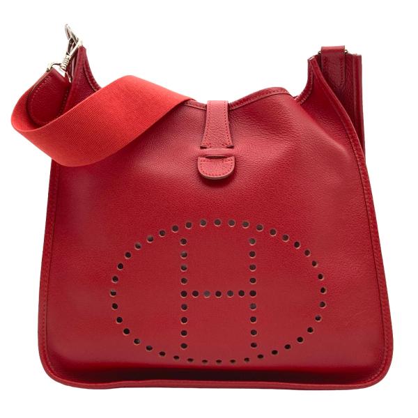 HERMES エヴリンI GM ショルダーバッグ 黒 ゴールド金具 □A刻印 HERMES（エルメス） エブリン1 GM ショルダーバッグ □C刻印 シルバー