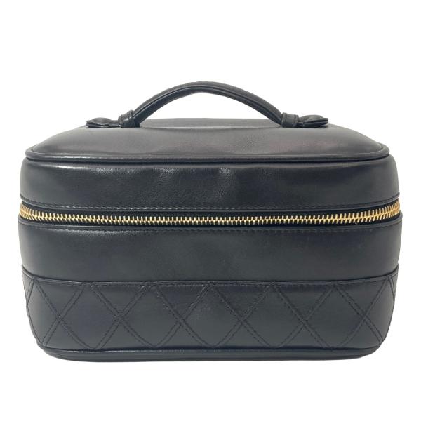 シャネル バニティバッグ ピコローレ ブラック レザー 化粧ポーチ CHANEL（シャネル） ビコローレ バニティバッグ ポーチ レザー A01618