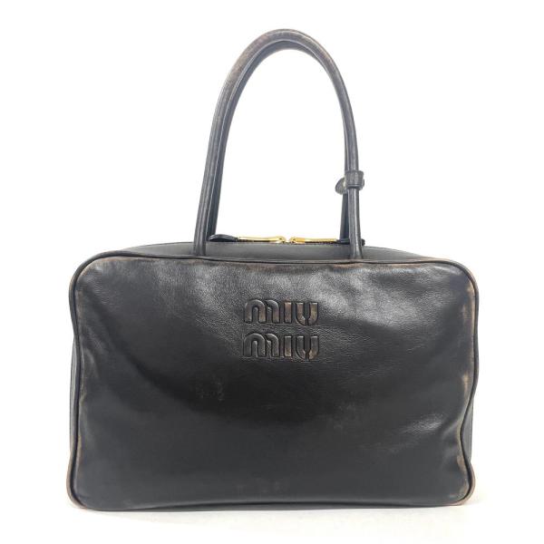 miu miu（ミュウミュウ） ボー トートバッグ レザー 5BB117 コーヒー