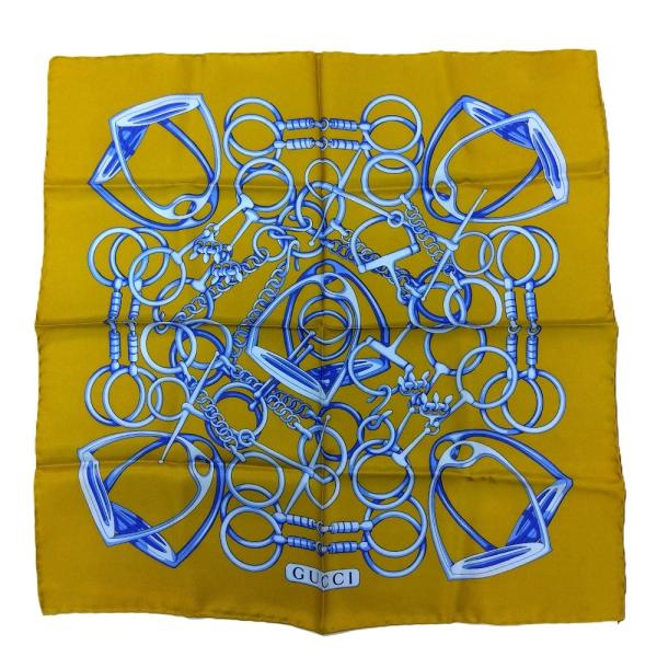 GUCCI（グッチ） ホースビット ハンカチーフ ハンカチ シルク カーキ