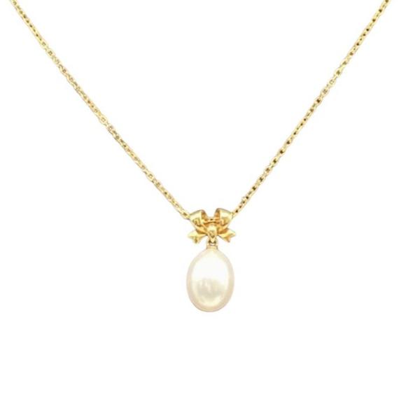 MIKIMOTO（ミキモト） パール リボン デザイン ネックレス K18 3.4g