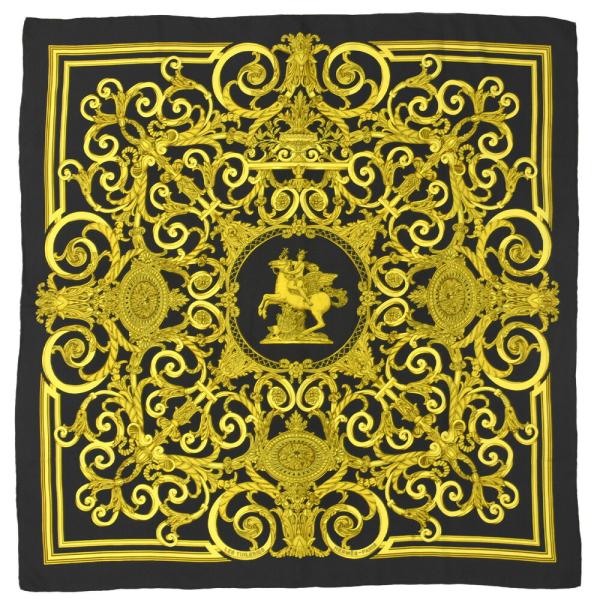 美品エルメスカレ90チェルリー公園LES TUILERIES ブラック×ゴールド imgrc0096112291.jpg