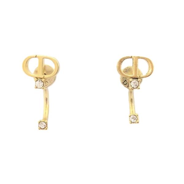 クリスチャンディオール Christian Dior CDロゴ ラインストーン ピアス