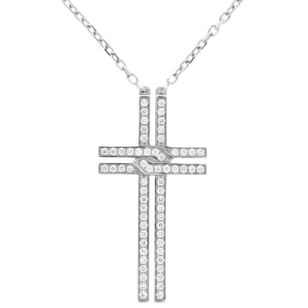Cartier（カルティエ） クロス ネックレス ダイヤモンド K18WG 5.2g