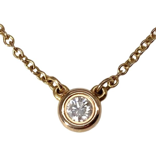 ティファニー Tiffany&amp;Co. バイザヤード シングルダイヤモンド ネックレス ダイヤモンド K18PG 2.2g ピンクゴールド 41cm レディース
