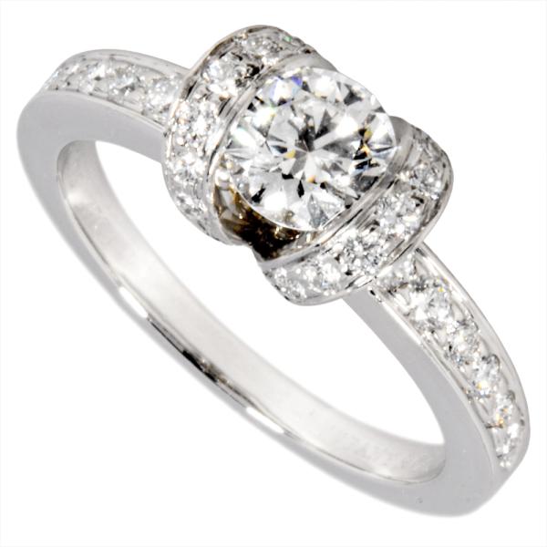 Tiffany ダイヤ ティファニー リボン リング 指輪 pt 9号 0.46 TIFFANY&Co. ティファニー Tiffany&Co. リボン リング 指輪