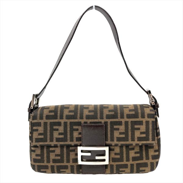 極美品 FENDI ショルダーバッグ マンマバケット ズッカ柄 FF金具 FENDI ズッカ柄 希少ブラック金具 マンマバケット ショルダーバッグ