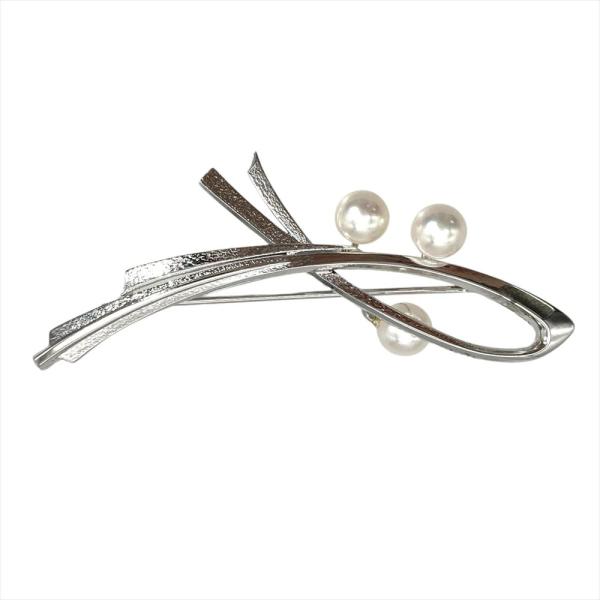 ミキモト　ブローチ　本真珠　ホワイトパール　 シルバー　10珠 MIKIMOTO（ミキモト） MIKIMOTO 3珠 ブローチ シルバー 7.2g 真珠