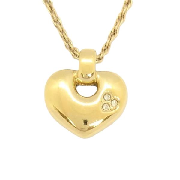 【美品】 クリスチャンディオール ハート ラインストーン ネックレス 美品】クリスチャンディオール ハート ラインストーンネックレス