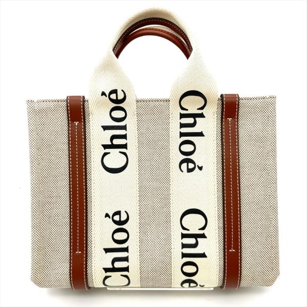 Chloe（クロエ） ウッディスモール トートバッグ コットン レザー