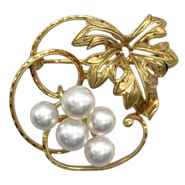 MIKIMOTO（ミキモト） パール 5P ブローチ K18YG 6.4g 真珠 約5.0mm