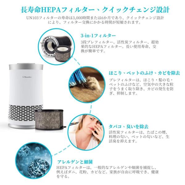 Unbeaten 空気清浄機 小型 卓上 コンパクト 6畳 Hepaフィルター 静音 省エネ 脱臭 ホコリ タバコ ペット 花粉対策 Www Clinicaces Edu Co