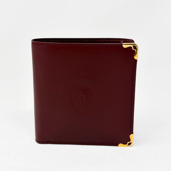 Cartier（カルティエ） マスト 2つ折り財布 ボルドー : ゴールド