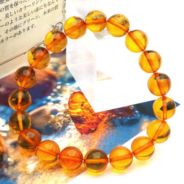 GOLD STONE オレンジ アンバー ブレスレット 10mm ナチュラル