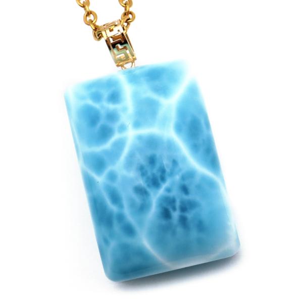 GOLD STONE ラリマー ネックレス 天然石 ペンダント 18金 K18 ロイヤル
