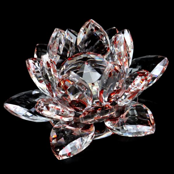 蓮の花 置物 レッド クリスタルガラス サンキャッチャー 開運 イテンリヤ 風水グッズ 浄化 2025 プレゼント お返し 爆買 敬老の日